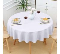 Nappe ronde lavable, 140 cm, en polyester, hydrofuge, blanche