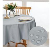 Nappe ronde, lavable, anti-taches, 180 cm, gris argenté, imperméable