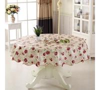 Nappe ronde non tissée avec motifs élégants roses ou tournesols dorés pour tables de 4 à 6 places 152 cm