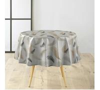 Douceur d'Intérieur, Nappe Ronde (Diamètre 160 cm) Folea Naturel, PVC Textilia