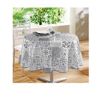 Nappe Ronde Toile Cirée ""Persane"" 160cm Gris
