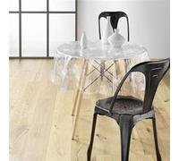 Douceur d'Intérieur, Nappe Cristal (Diamètre 140 cm) Danela Blanc, PVC Imprimé 14/100E