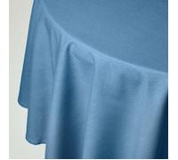 HOMESCAPES Nappe Ronde en Tissu, Nappe de Table en 100% Coton uni Bleu foncé, Linge de Table Lavable et hypoallergénique - 178 cm
