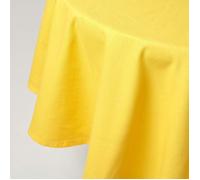 Nappe ronde unie en 100% coton - HOMESCAPES - Jaune - Rond - 180 cm - Lavable en machine et hypoallergénique
