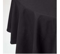 HOMESCAPES Nappe Ronde en Tissu, Nappe de Table en 100% Coton uni Noir, Linge de Table Lavable et hypoallergénique - 178 cm