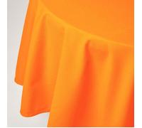 HOMESCAPES Nappe Ronde en Tissu, Nappe de Table en 100% Coton uni Orange, Linge de Table Lavable et hypoallergénique - 178 cm