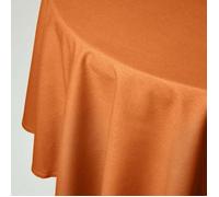 Nappe ronde unie en 100% coton - HOMESCAPES - Terracotta - 178 cm - Lavable en machine et hypoallergénique