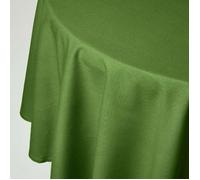 HOMESCAPES Nappe Ronde en Tissu, Nappe de Table en 100% Coton uni Vert foncé, Linge de Table Lavable et hypoallergénique - 178 cm