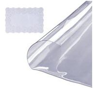 VEVOR Nappe Ronde Transparente 123 cm Film de Table Transparent en PVC Épaisseur 1,5 mm Imperméable Découper sur Mesure avec Nappe en Tissu 45x30 cm Protection de Table à Manger Cuisine Restaurant