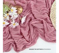 Nappe rustique - Pétales de roses en tissu - Lot de 5 - 90 x 400 cm - Style champêtre - Gaze décorative - Accessoires de mariage - Arche de mariée - Élément de décoration de fête