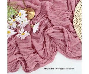 Nappe rustique - Pétales de roses en tissu - Lot de 5 - 90 x 400 cm - Style champêtre - Gaze décorative - Accessoires de mariage - Arche de mariée - Élément de décoration de fête