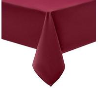 Nappe Smiry lavable, rectangulaire, 140 x 180 cm. Nappe en polyester hydrofuge à effet lotus, résistante aux taches, lavable, pour la cuisine de fête et Noël, rouge vin