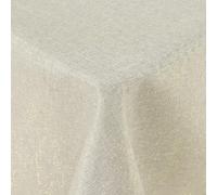 Nappe Spotjoy Rectangulaire 140 x 240 cm Aspect Lin Imperméable Nappe de Table Anti Tache pour Manger, Jardin - Beige