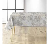 Douceur d'Intérieur Nappe rectangulaire Coconut PVC imprimé métallisé 140 x 240 cm Gris