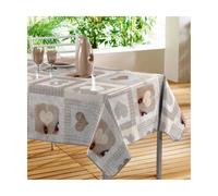 Nappe Toile Cirée Cosy Coeur 140x240cm Gris