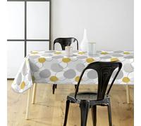 Douceur d'Intérieur Nappe toile cirée Disco Rectangle 140 x 240 cm Jaune
