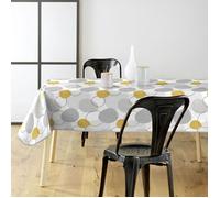 Douceur d'Intérieur, Nappe Rectangle (140 x 240 cm) Disco Jaune, PVC Imprimé