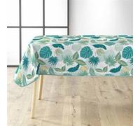Douceur d'Intérieur, Nappe Rectangle (140 x 240 cm) Plantania Bleu, PVC Textilia