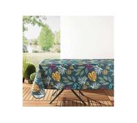Douceur d'Intérieur Nappe toile cirée Lilidae 140 x 300 cm Turquoise