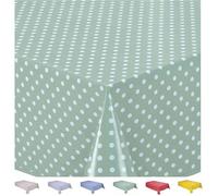 Nappe Toile cirée PVC Rectangulaire 140 x 240 cm Petit Pois Vert Sauge Vert Sauge