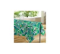 Nappe toile cirée rectangle - 140x300 cm - Motif tropical et toucan Vert