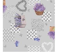 Nappe Toile cirée Ronde 140 cm - Lauris Lavande - Imperméable et Antitache - Nappe roulée et sans plis