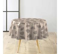 Douceur d'Intérieur, Nappe Ronde (Diamètre 160 cm) Feuillys Lin, PVC Textilia