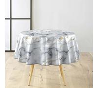 Nappe ronde Ø160 cm PVC imprimé - Finition biais - Metallisé Marquina