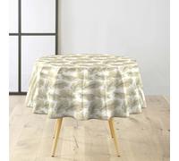 Nappe Toile Cirée Ronde Plumina 160cm Naturel