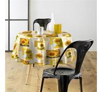 Douceur d'Intérieur - Nappe ronde Sunflower - PVC photoprint - Ø 160 cm - Jaune