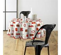 Douceur d'Intérieur Nappe ronde Tulipe – PVC photoprint – Diamètre 160 cm Rouge