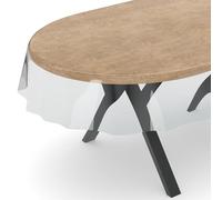 Nappe transparente, film de protection, 0,3 mm d’épaisseur, claire, ovale, 240 x 140 cm