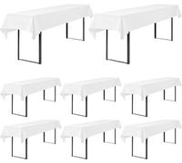 Nappe universelle pour table de brasserie, 50 cm x 70 cm, lavable, à bords droits, 100 x 250 cm, blanche