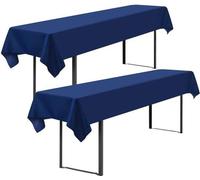 Nappe universelle pour tables de 50 cm et 70 cm, bleu marine, 100 x 250 cm, lavable