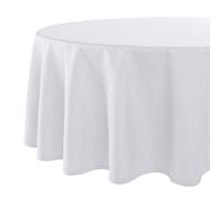 Nappe Vienne Home, Nappe moderne avec protection anti-taches pour toute l'année, blanche, 160 cm ronde