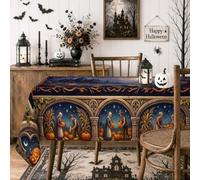 Nappe vintage motif citrouilles arche Halloween 152,4 x 218,4 cm
