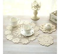 Napperon rond crocheté à la main en coton vintage, napperons en dentelle, polymères de table au crochet, serviettes de mariage, décoration de gril, 1PC White-30cm