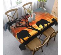 Nappes à imprimé éléphant africain, 140 x 89 cm, nappe infroissable, décoration de table rustique pour cuisine