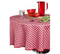 Nappes - Douceur d'Intérieur - VICHY - Polyester - 160cm - Blanc, Rouge