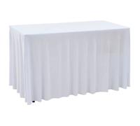 Nappes élastiques avec jupon - vidaXL - 120x60 5x74 cm - Blanc - Polyester et élasthanne - 170 g/m²