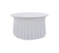 Nappes élastiques de table avec jupon 2 pcs 150x74 cm Blanc