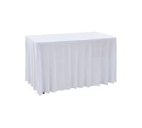 vidaXL Nappes élastiques de table avec jupon 2 pcs 183x76x74cm Blanc Blanc G