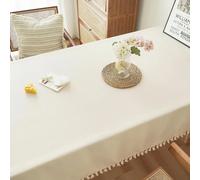 Nappes texturées avec glands en coton, nappe rectangulaire, table de ferme, gril, cuisine, salle à manger, partie Beige