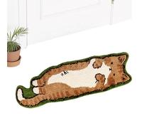 Naqqios Tapis en Forme de Chat - Tapis antidérapant en Forme de Chat de Dessin animé Unique | Tapis Silhouette en Peluche avec Peluche, Tapis de Sol Hello Kitty, paillasson, Tapis de Sol de Douche