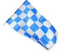 NARAMAKI Naples Drapeau à carreaux Blanc et Bleu 90 x 150 cm avec Passant pour Tige - Drapeau Italien - Fans - Football (Drapeau Échecs)