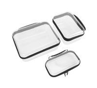Naroote 3 étuis Transparents à Fermeture éclair à Coque Rigide, Organisateur de Rangement Transparent, Organisateur Inférieur Approfondi avec Coque Rigide, Idéal pour Les Jouets, Le Maquillage, Les