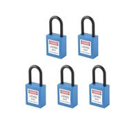Naroote 5 Jeux de Cadenas de sécurité, Verrouillage de Verrouillage, Durable, isolé pour les Usines et les Centrales électriques, en Nylon 38mm (BLUE)