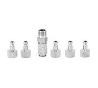 Naroote Adaptateur pour Pistolet à Air, Jeu de 6 Raccords Rapides | Matériau en acier inoxydable, facile à utiliser, compatible avec plusieurs marques