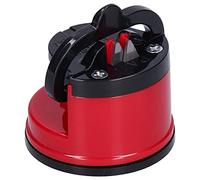 Naroote Aiguiseur de Couteaux Manuel, Aiguisoir de Ciseaux pour un Affûtage Rapide et Efficace des Couteaux dans la Cuisine, ABS + Acier Tungstène, 2,4x2,6 Pouces (rouge)