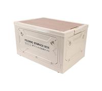 Naroote Boîte de Camping, Boîte de Rangement de Camping Pliable Empilable de Grande capacité 50L 5 Portes avec Roues pour Voiture (Gris Blanc)